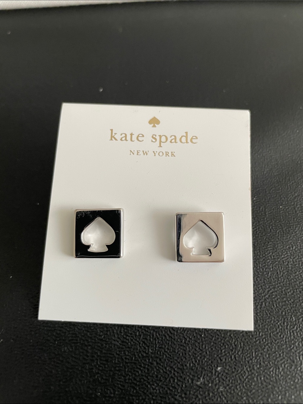 kate spade Silver Spade Square Stud Earrings  NWT